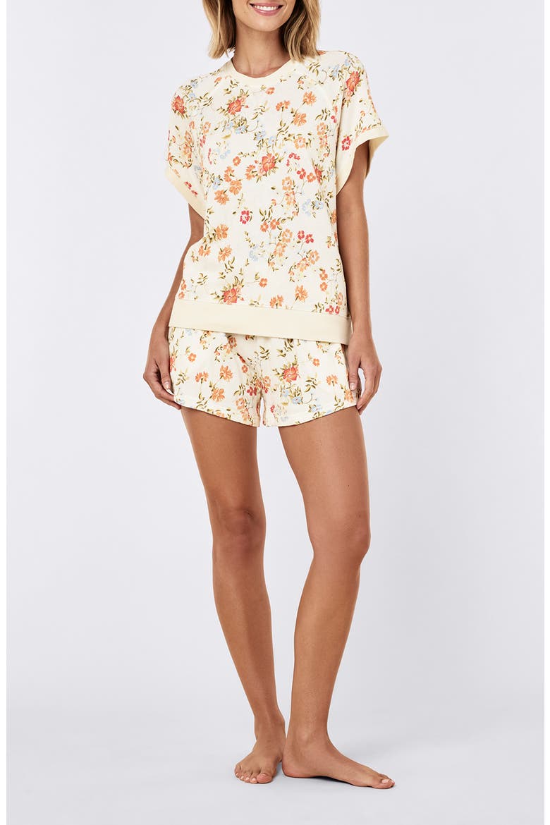 Amber Floral Cotton Sleep Top, Alternate, color, AMBER FLORAL