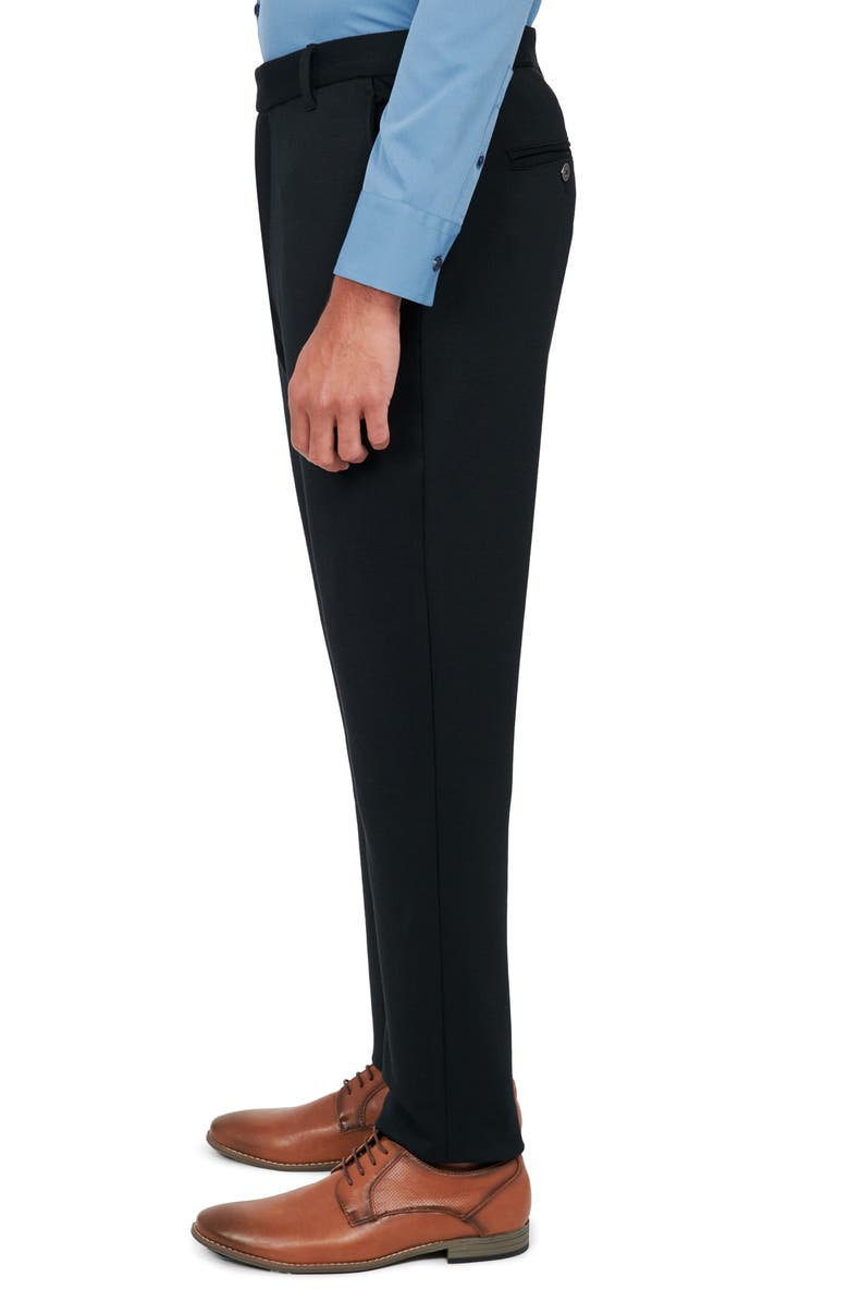 Brooklyn Brigade Slim Fit Straight Leg Performance Knit Dress Pants, Alternate, color, Jet Black