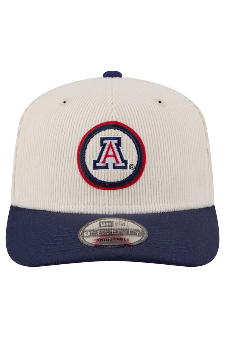 Men's New Era Cream/Navy Arizona Wildcats Loyal Corduroy 9SEVENTY Adjustable Hat, Alternate, color, Cream