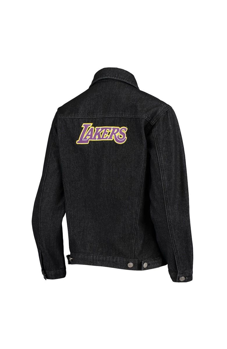 THE WILD COLLECTIVE Women's The Wild Collective Black Los Angeles Lakers Patch Denim Button-Up Jacket, Alternate, color, Black