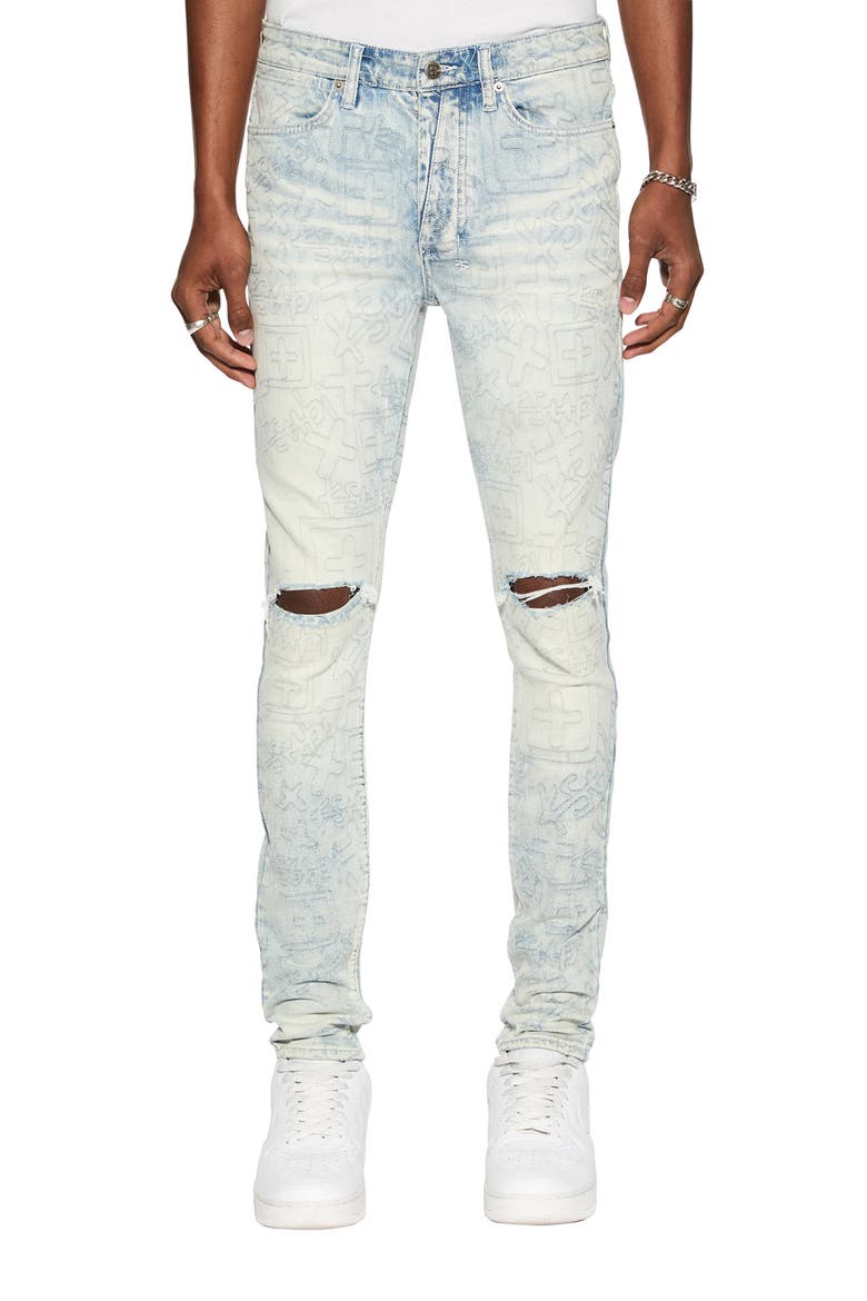 Van Winkle Stencil Legacy Ripped Skinny Jeans, Main, color, DENIM