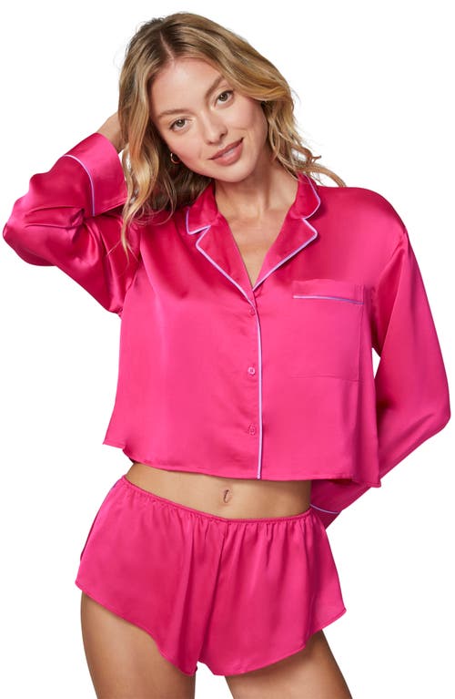Florence By Mills Satin Sleep Crop Pajama Top
