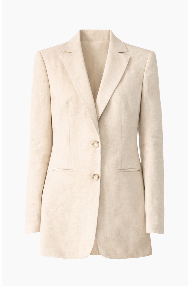 Linen Tailored Two-Button Blazer, Alternate, color, Sand