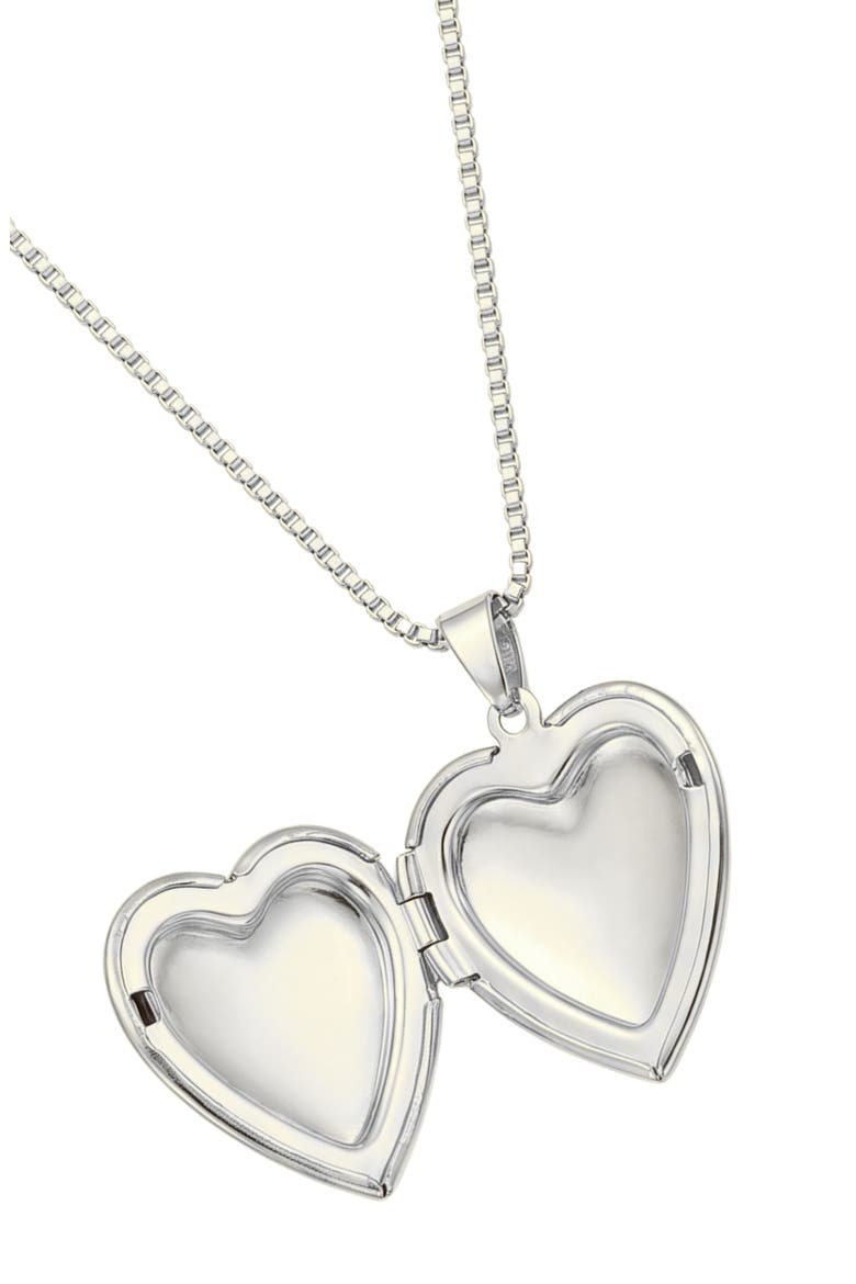Heart Locket Pendant Necklace, Alternate, color, SILVER