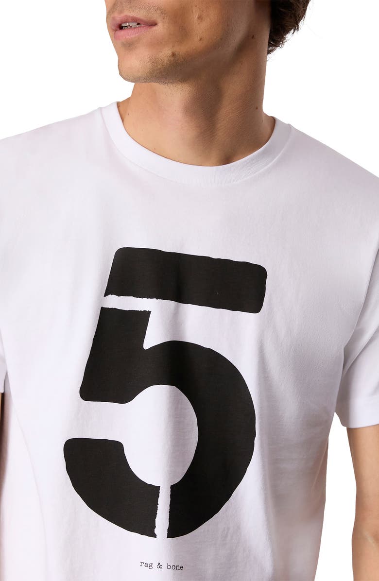rag & bone Number Five Graphic T-Shirt, Alternate, color, Washed White