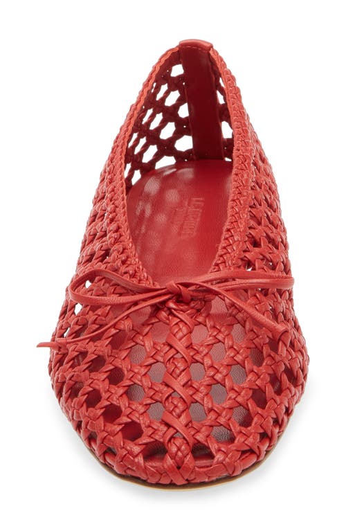 Le Monde Beryl Regency Woven Leather Ballet Flats In Red