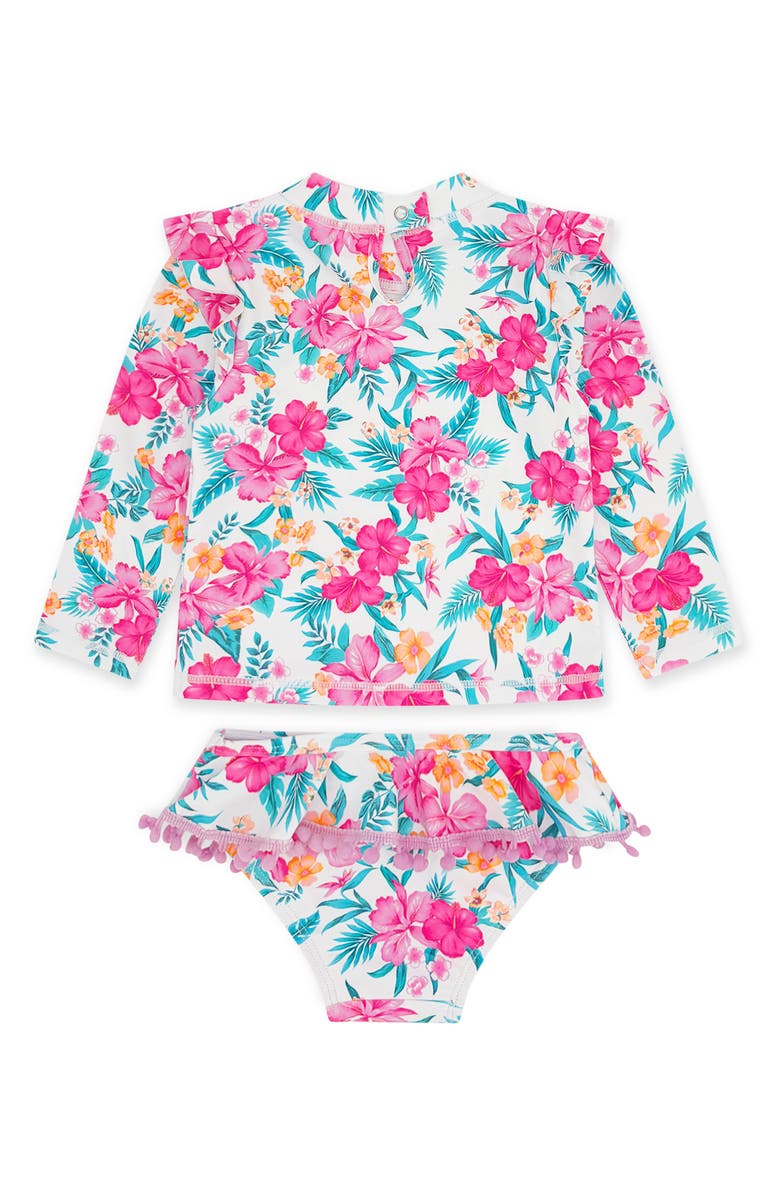 Feather 4 Arrow Kids' Play Day Two-Piece Long Sleeve Rashguard Swimsuit, Alternate, color, Pink Multi