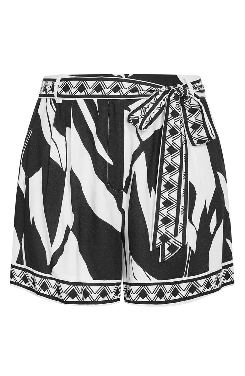 City Chic Belted High Waist Shorts, Main, color, Mirage