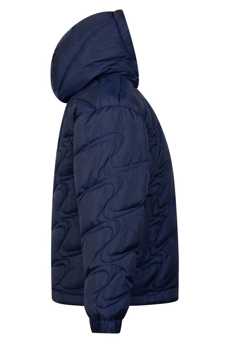 Kids' Swoosh Quilted Hooded Puffer Jacket, Alternate, color, MIDNIGHT NAVY