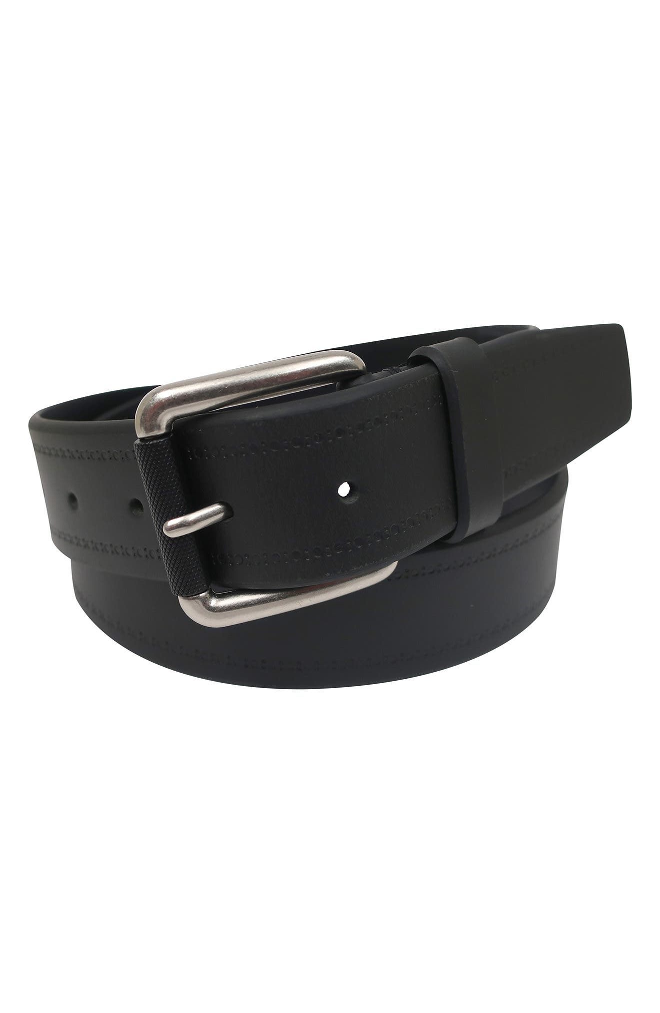 BOCONI Antiqued Roller Buckle Leather Belt