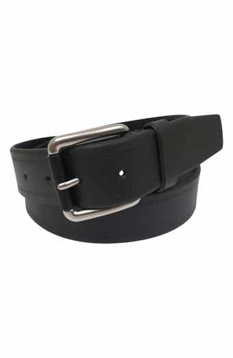 Antiqued Roller Buckle Leather Belt