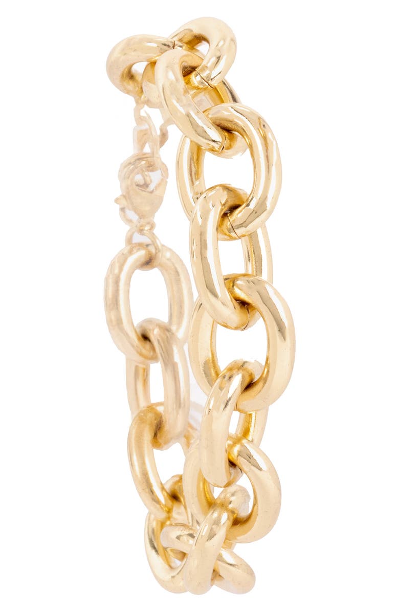 Jones New York Three-Hand Quartz Bracelet Watch & Chain Link Bracelet Set, 36mm, Alternate, color, Gold