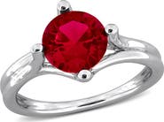 DELMAR Created Ruby Solitaire Ring