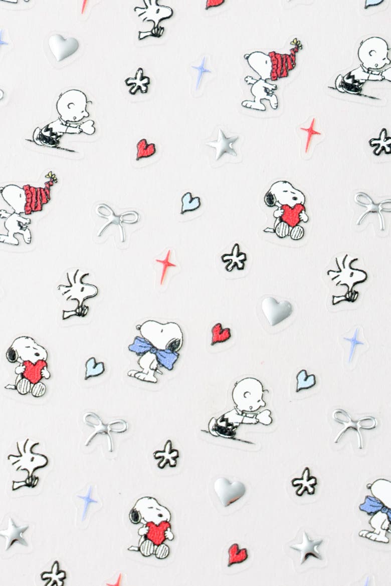 Snoopy Sweetheart - Peanuts Nail Stickers, Alternate, color, Red