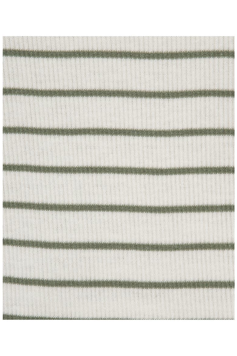 Set of 3 Stripe Rib Top, Knit Pants & Quilted Daisy Jacket, Alternate, color, GREEN