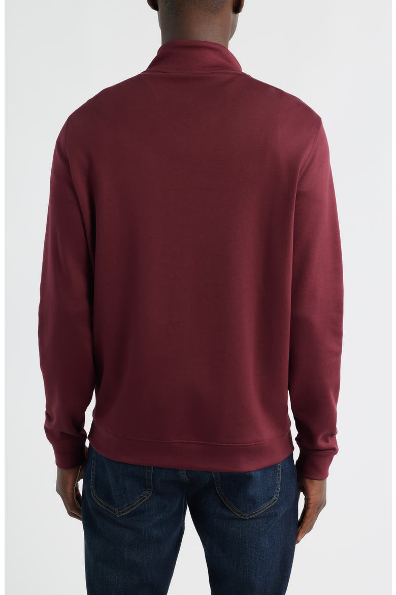 Pima Cotton Interlock Quarter Zip Pullover, Alternate, color, BURGUNDY