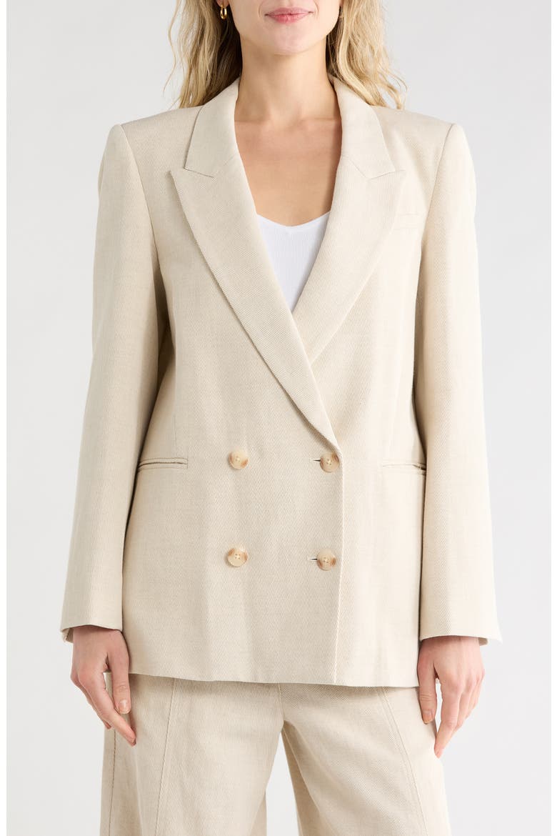 Tabitha Double Breasted Blazer, Main, color, NATURAL