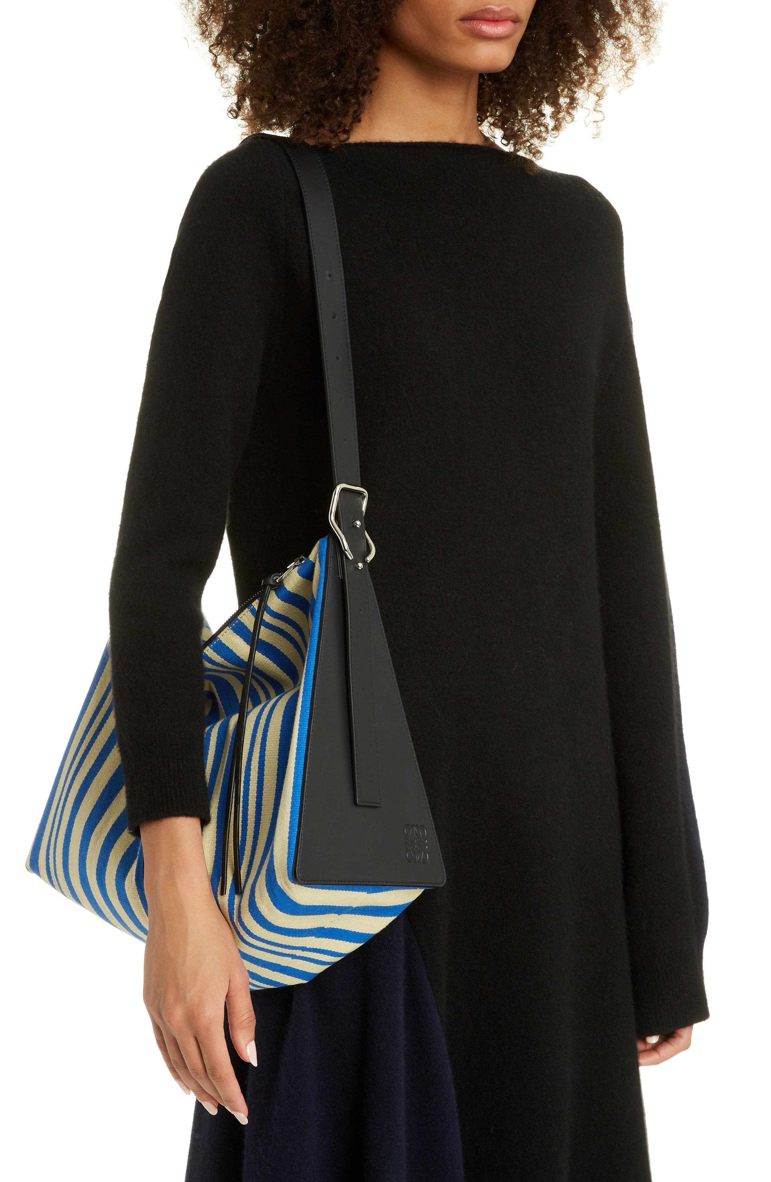 Loewe Berlingo Stripe Canvas Crossbody Bag, Alternate, color, 