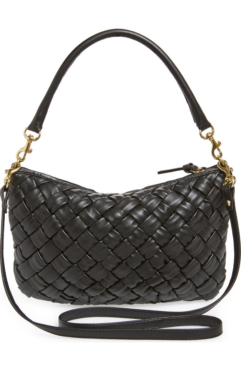 Clare V. Petit Moyen Woven Leather Messenger Bag, Alternate, color,