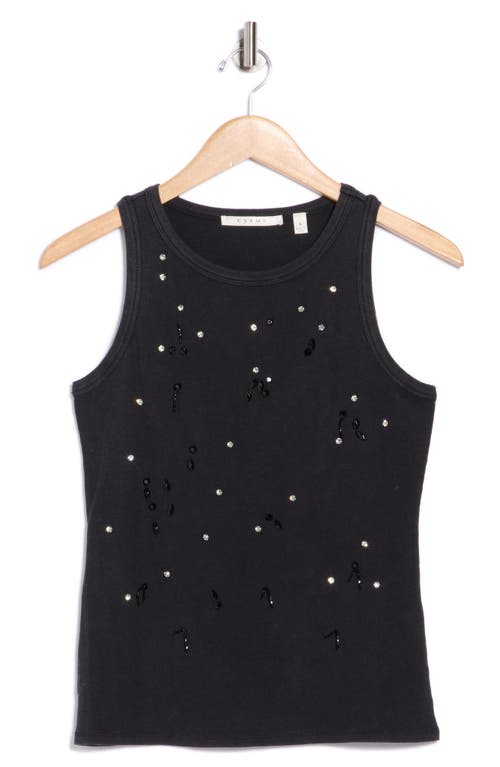 Cyrus Crystal Embellished Sleeveless Top In Black