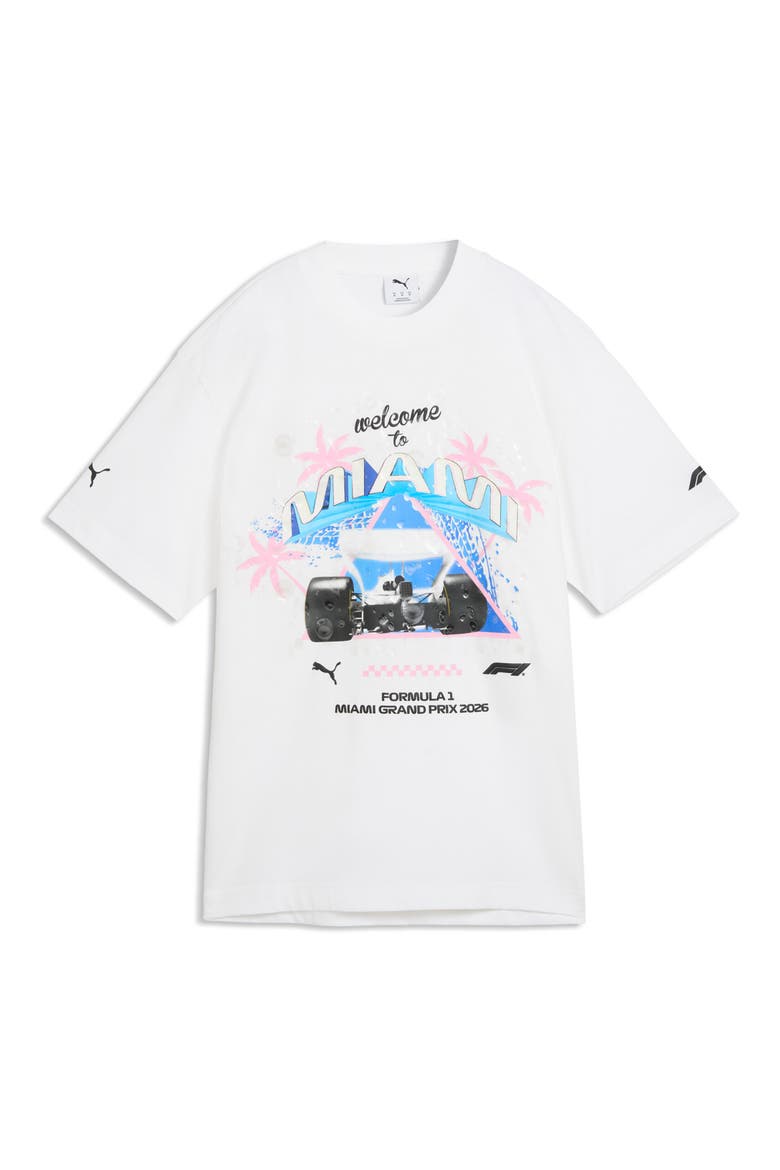 x F1 Miami Washed Cotton Graphic T-Shirt, Alternate, color, PUMA WHITE