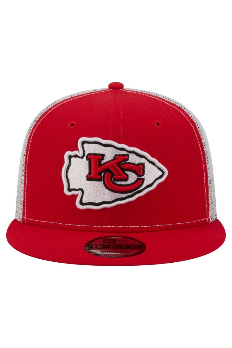 Men's New Era  Red Kansas City Chiefs Core Team 9FIFTY Trucker Snapback Hat, Alternate, color, Red