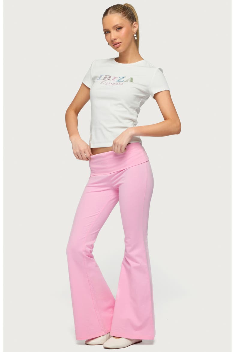 Naomi Foldover Flare Pants, Alternate, color, LIGHT-PINK