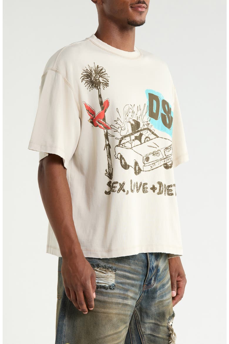Oversize Doodle Cotton Graphic T-Shirt, Alternate, color, ANTIQUE WHITE