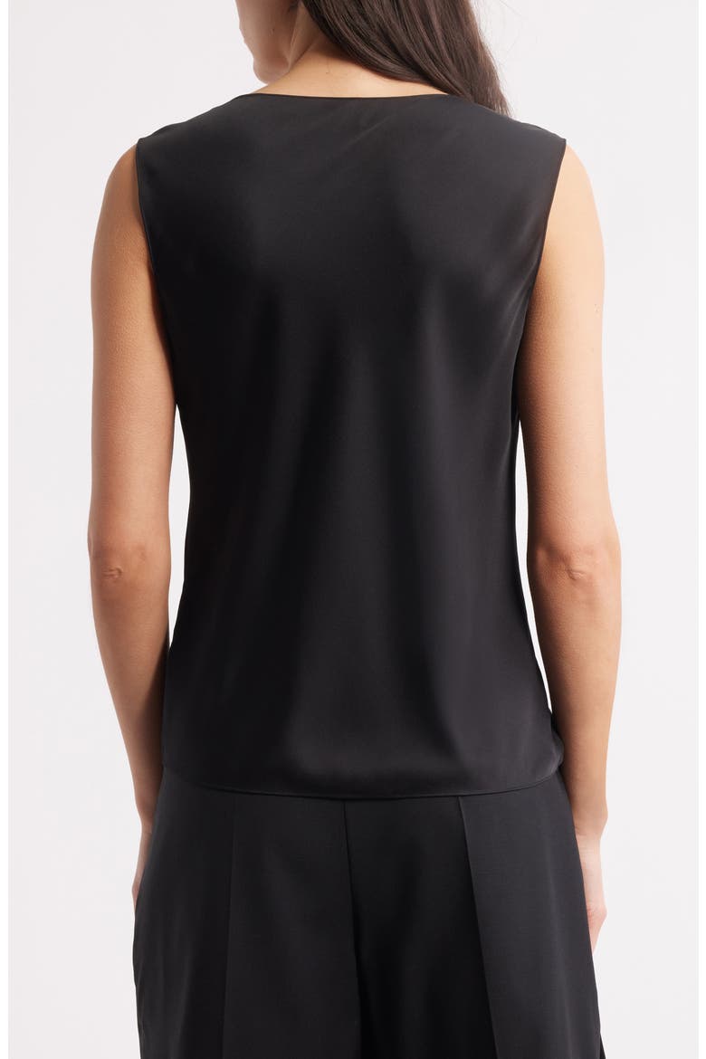 Belidina Sleeveless Stretch Silk Top, Alternate, color, BLACK