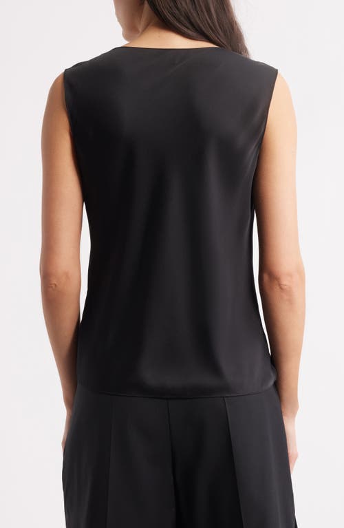 Hugo Boss Boss Belidina Sleeveless Stretch Silk Top In Black