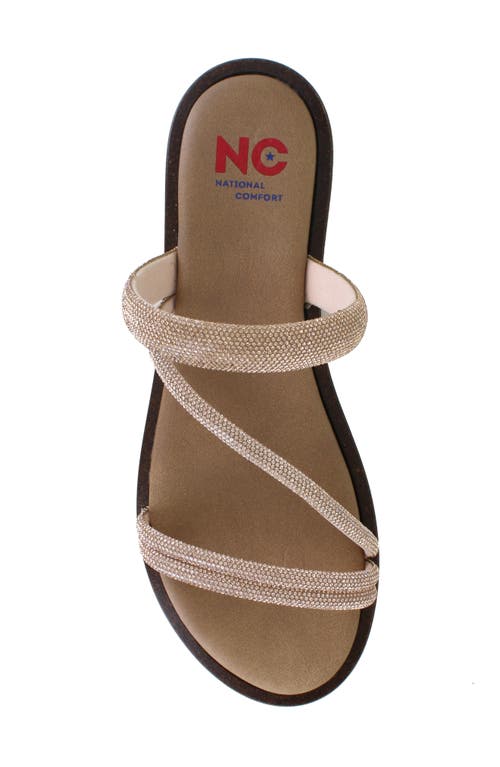 National Comfort Aranda Crystal Embellished Sandal In Rose Suede
