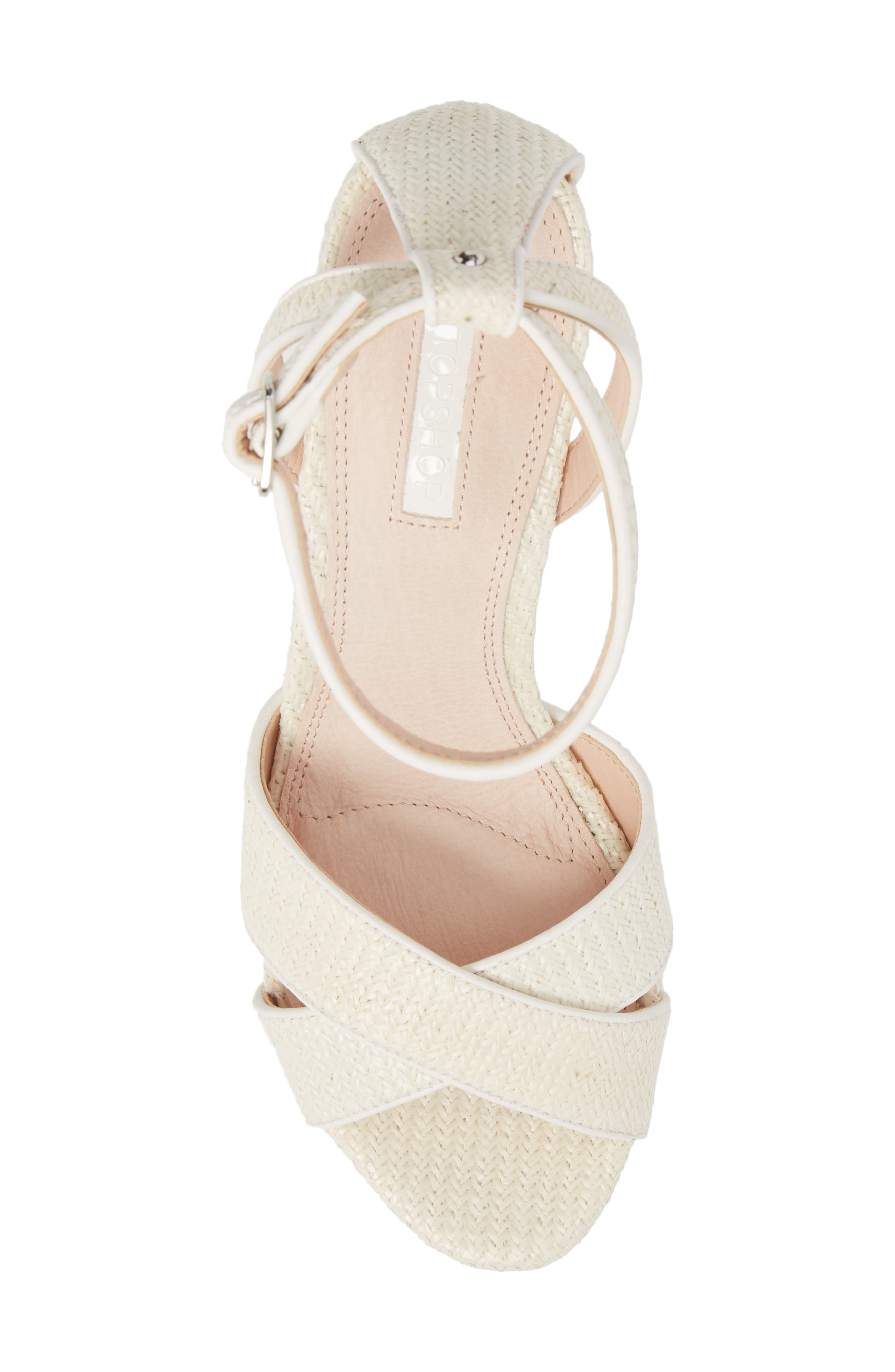 Topshop Leah Cross Strap Platform Sandal, Alternate, color, 