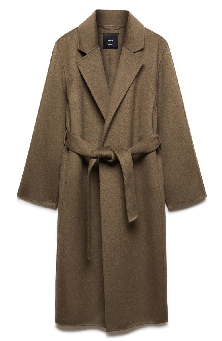 MANGO Wool Blend Wrap Coat, Alternate, color,