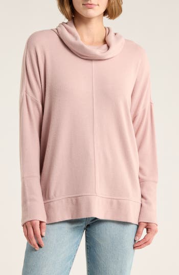 Caslon ® Cowl Neck Long Sleeve Tunic Top In Pink