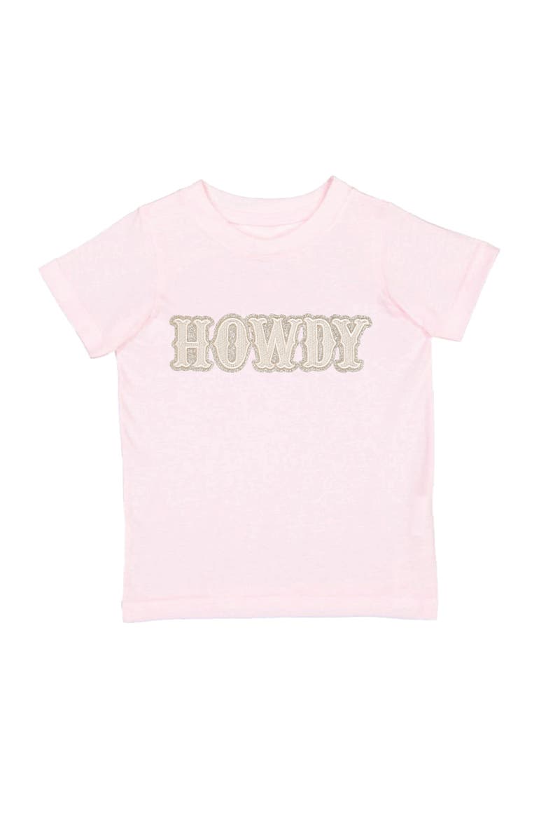 Howdy Patch Western Short Sleeve T-Shirt, Main, color, Ballet Pink