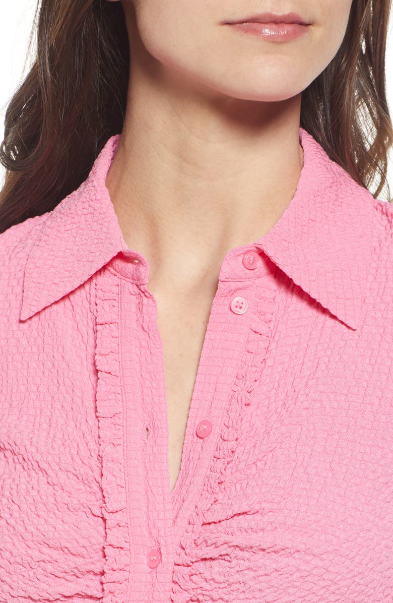 & Other Stories Textured Frill Placket Blouse, Alternate, color,