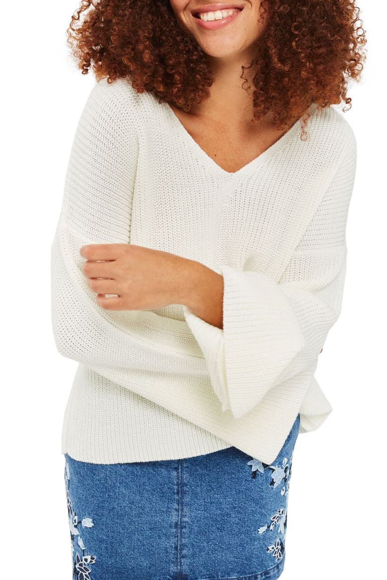 Lattice Back Sweater, Main, color, IVORY