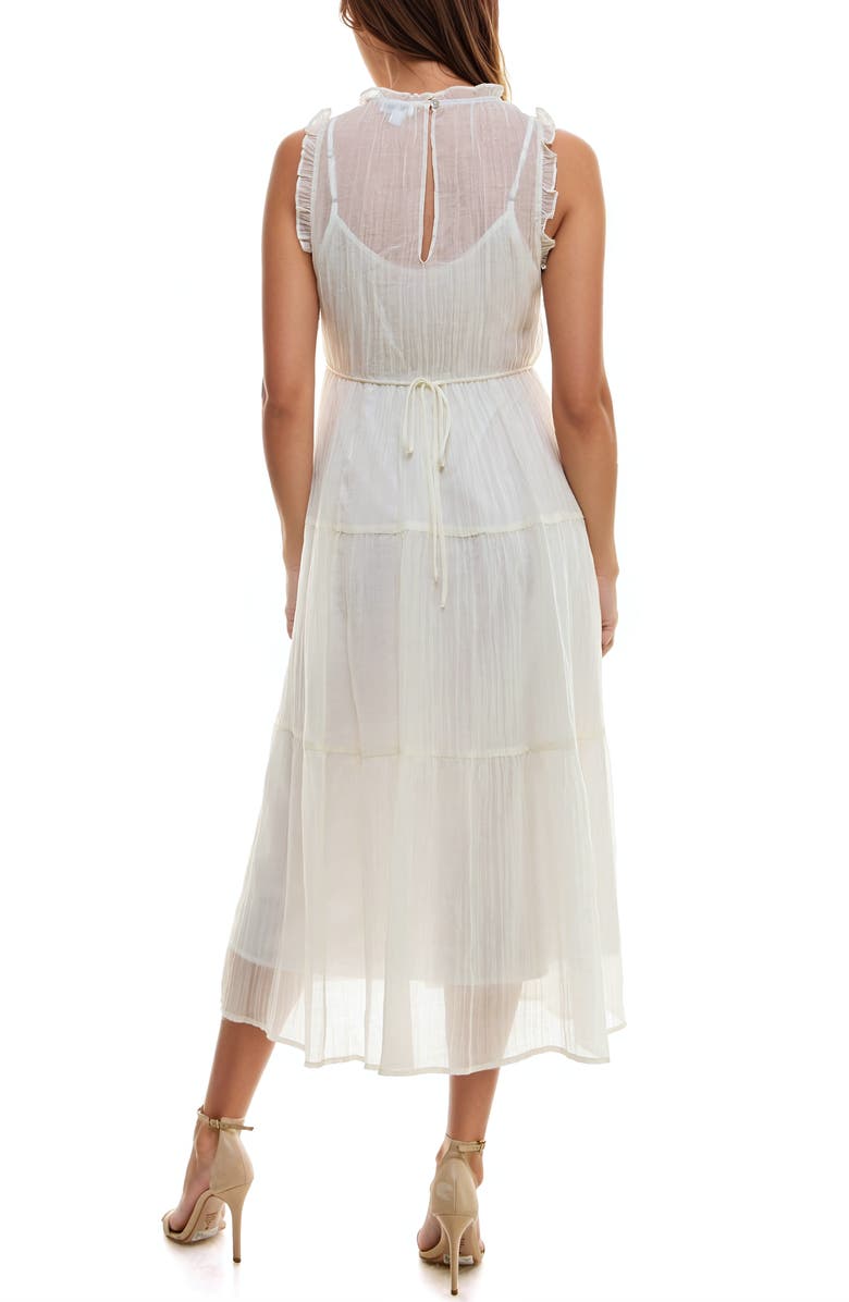 Socialite Crinkle Tiered Sleeveless Midi Dress, Alternate, color, 