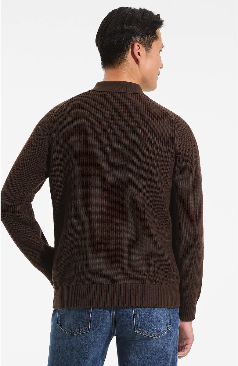 Lands' End Long Sleeve Drifter Polo Sweater, Alternate, color, Rich Coffee