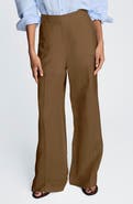 Kenneth Cole Pull-On Linen Blend Straight Leg Pants