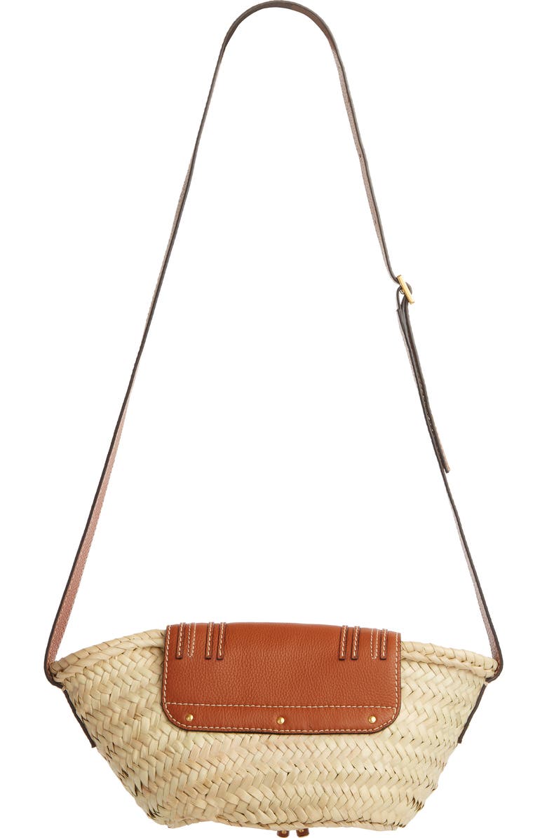 Chloé Small Marcie Leather & Raffia Crossbody Bag, Alternate, color,