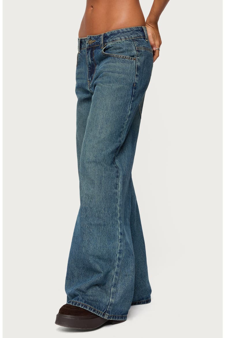 Heartly Low Rise Wide Leg Jeans, Alternate, color, BLUE-WASHED