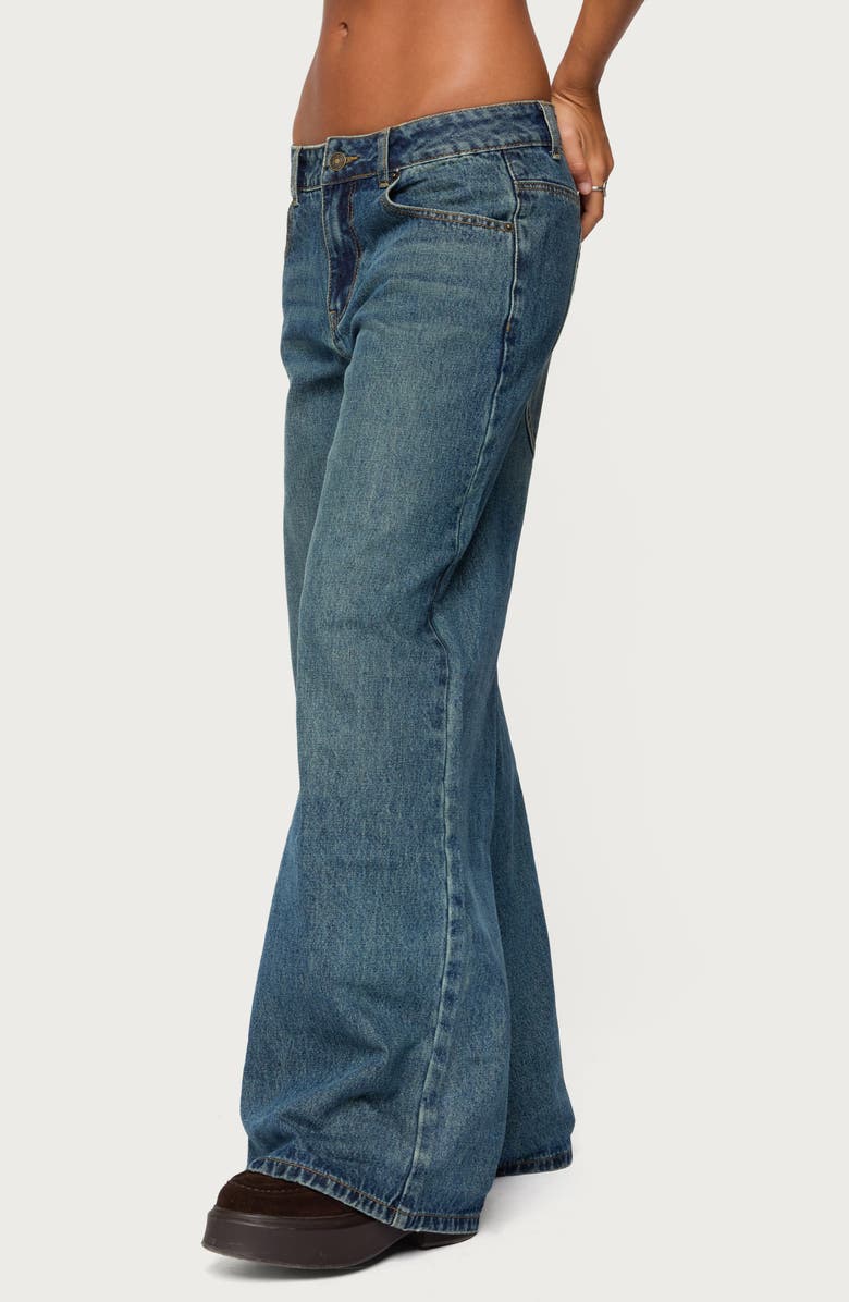 EDIKTED Heartly Low Rise Wide Leg Jeans, Alternate, color, Blue-Washed