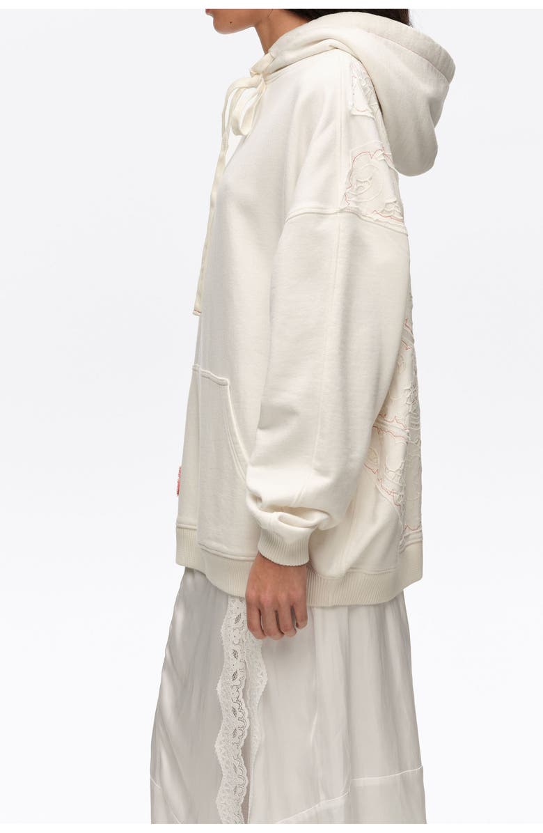 Bimba y Lola Embroidered Oversize Hoodie, Alternate, color, White