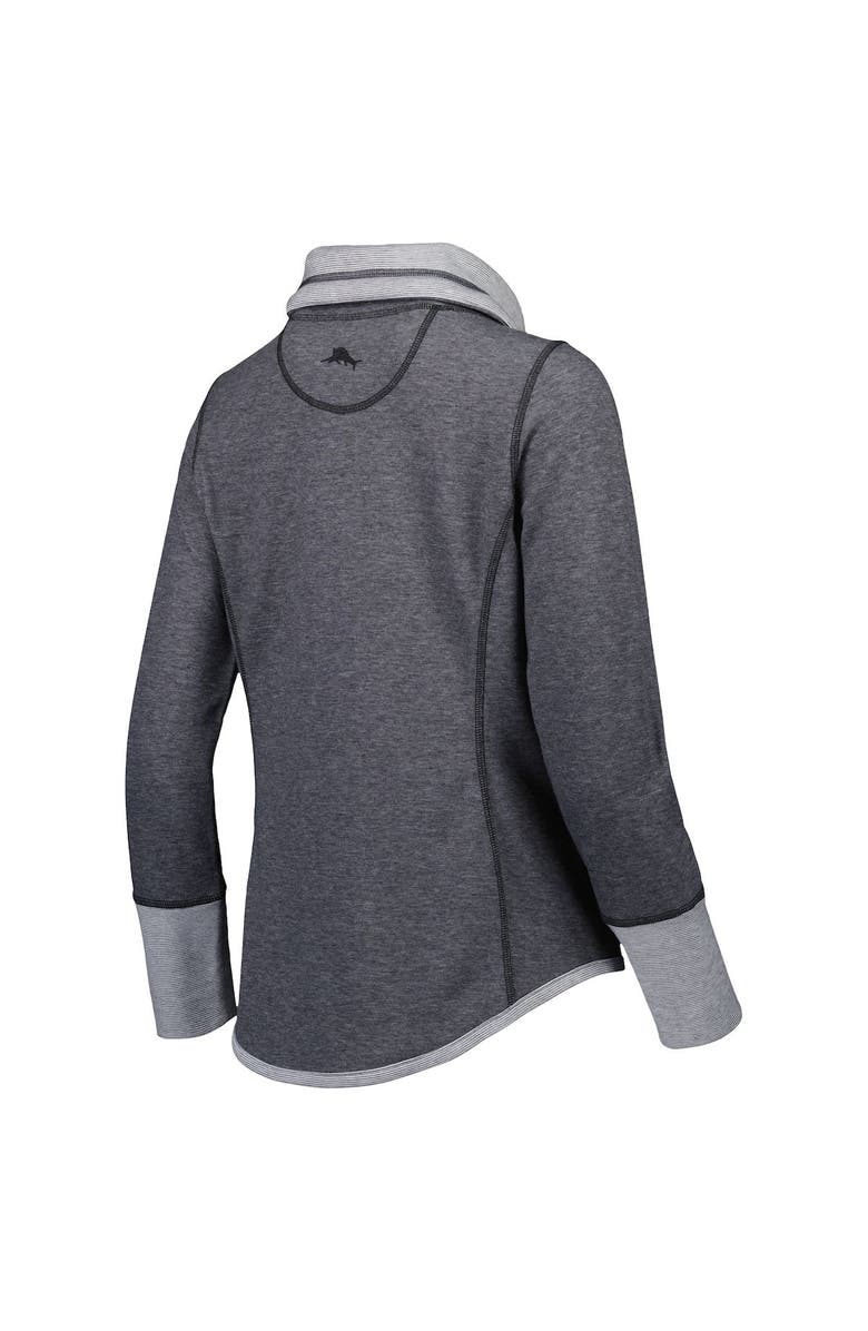 Tommy Bahama Women's Tommy Bahama Heathered Black Washington Commanders Sport Sun Fade Full-Zip Sweatshirt, Alternate, color, Heather Black