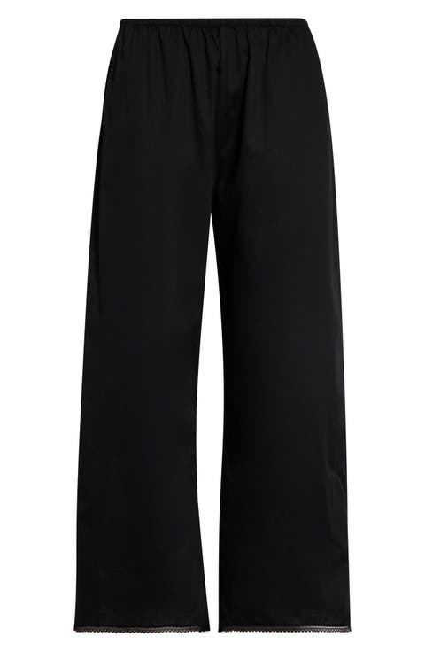 Yoko Lace Hem Crop Cotton Pants