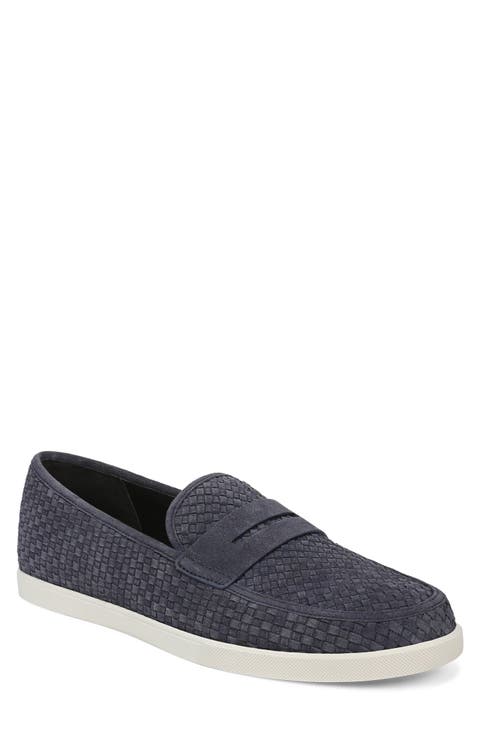 Santino Woven Suede Penny Loafer (Men)