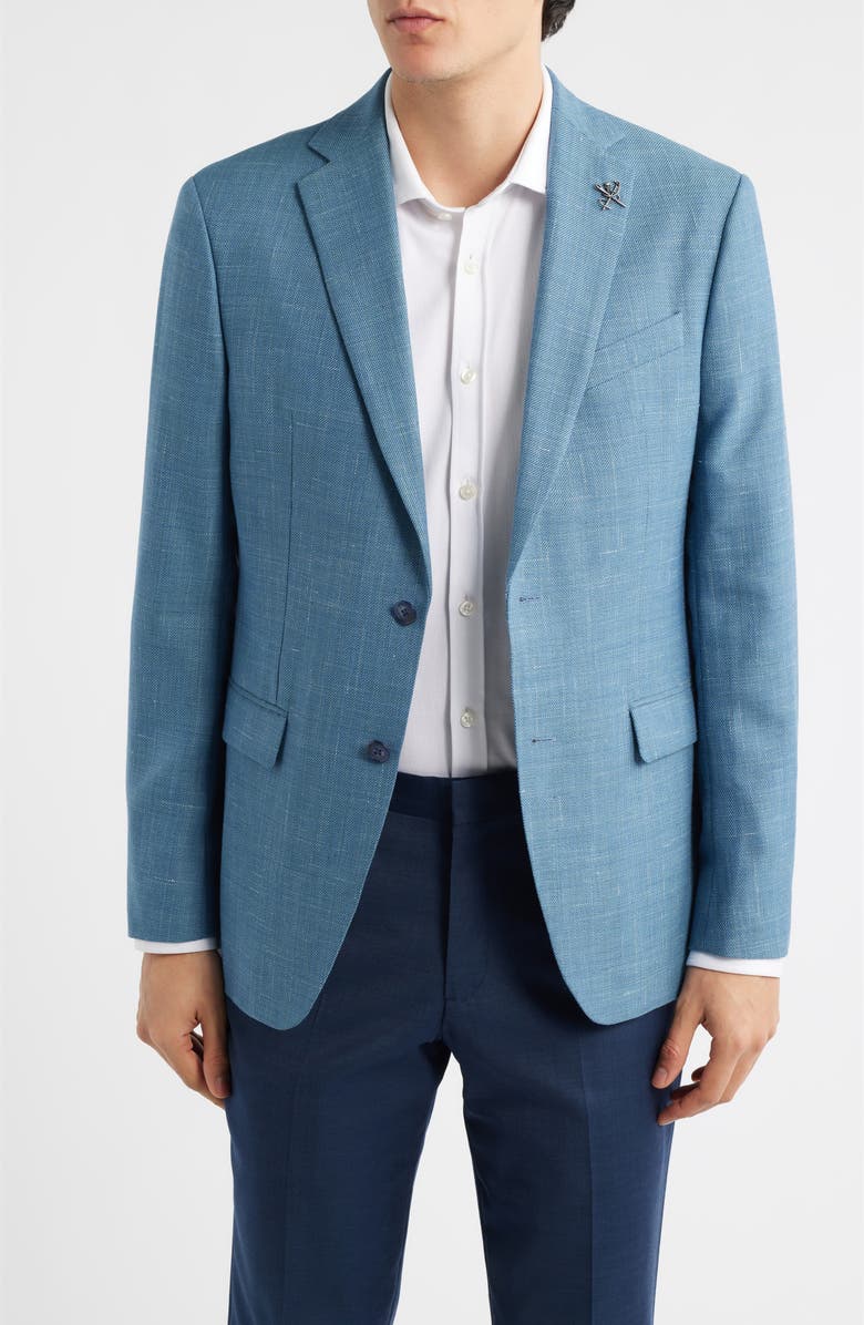 John Varvatos Star USA Bleecker Wool Blend Sport Coat, Main, color, Blue