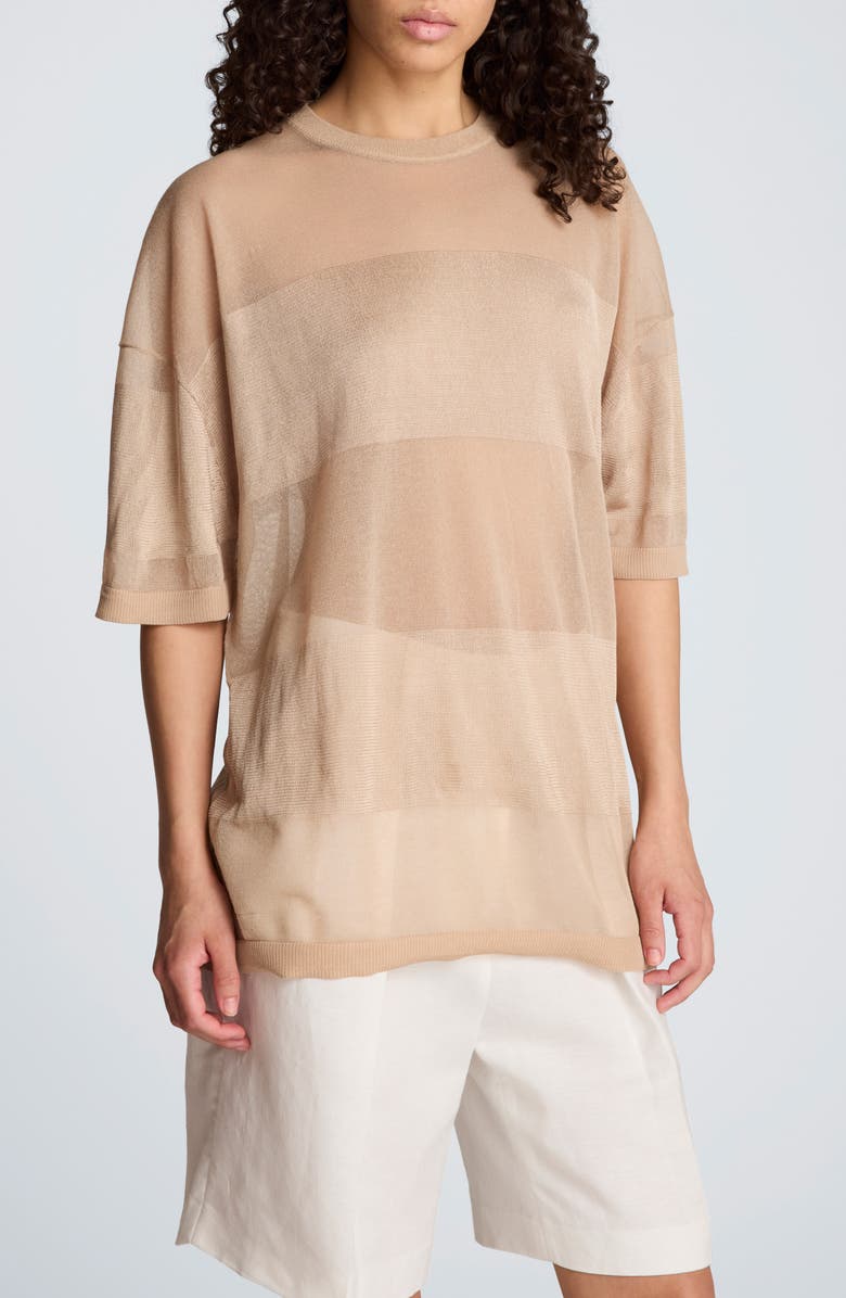 Kenneth Cole Semisheer Metallic Sweater, Main, color, 