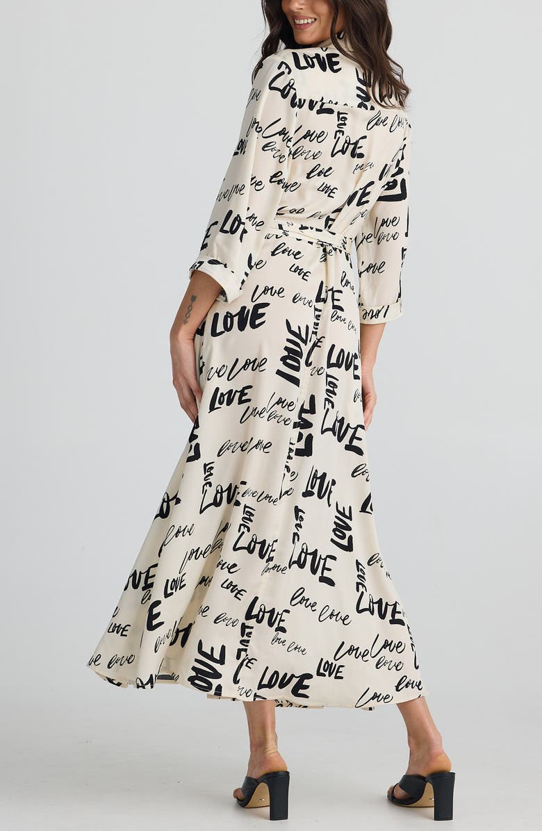 Brave+True Rossellini Love Print Shirtdress, Alternate, color,